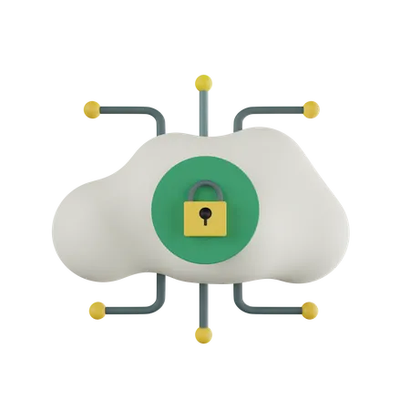 Cloud Security  3D Icon