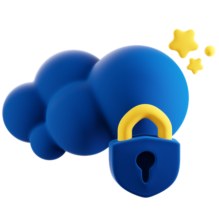 Cloud Security  3D Icon
