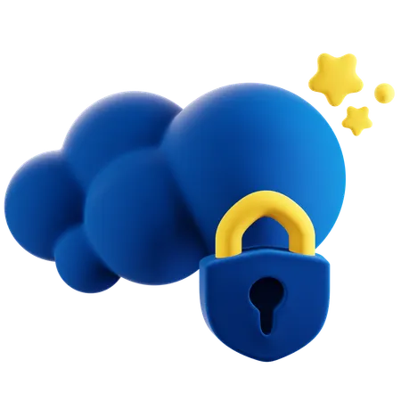 Cloud Security  3D Icon