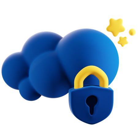 Cloud Security  3D Icon