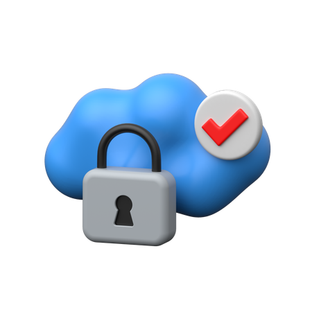 Cloud Security  3D Icon