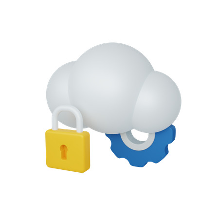 Cloud Security  3D Icon