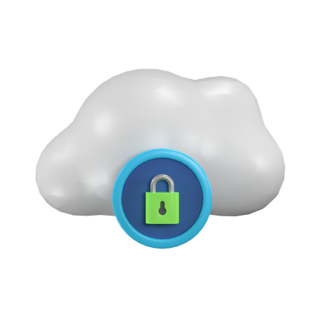 Cloud Security  3D Icon