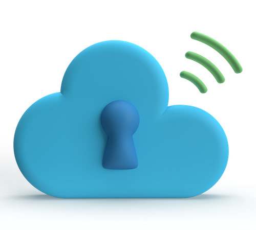 Cloud Security  3D Icon