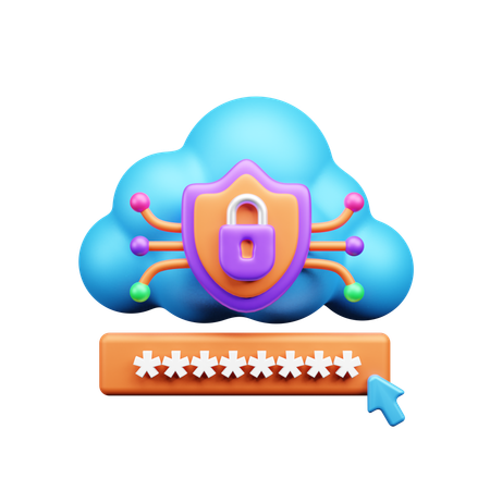 Cloud security  3D Icon