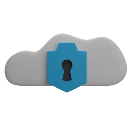 Cloud Security 3D Illustration