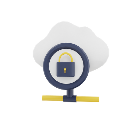 Cloud Security 3D Icon