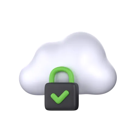Cloud Security 3 D Icon Perfect For Cyber Security Theme 3D Icon