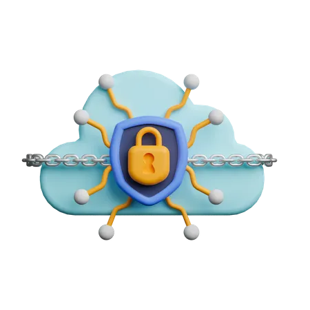 Cloud Security 3 D Icon 3D Icon