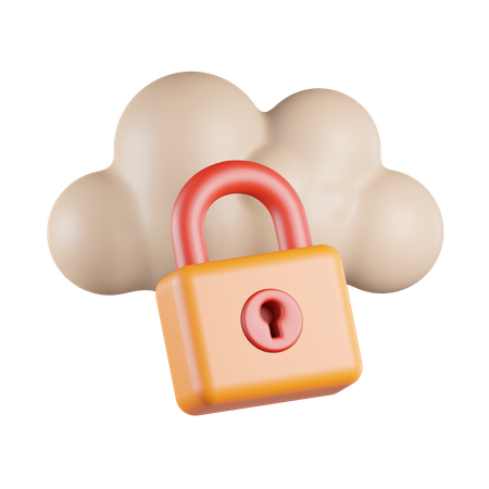 Cloud Security Data  3D Icon