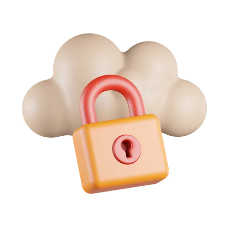 Cloud Security Data  3D Icon