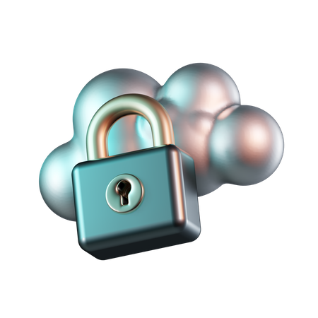 Cloud Security Data  3D Icon