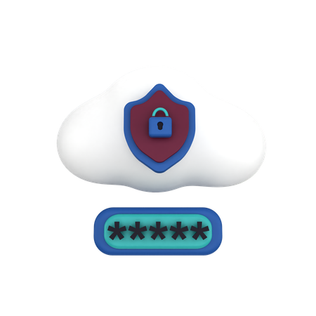 Cloud Security Log In  3D Icon