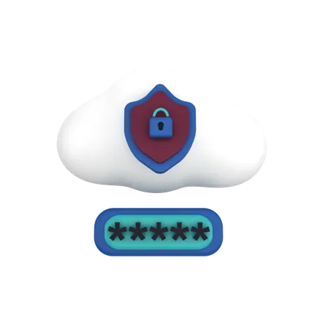 Cloud Security Log In  3D Icon
