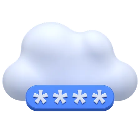 Cloud Security Password  3D Icon