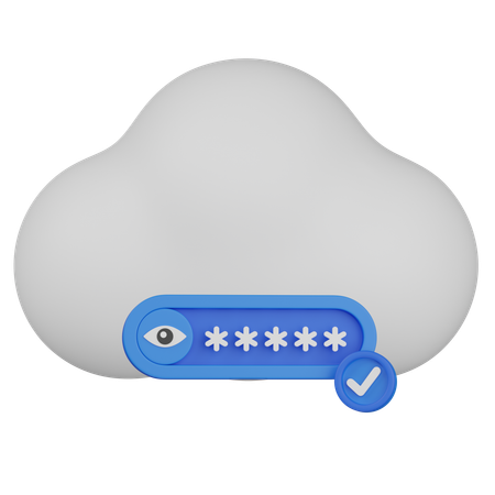 Cloud Security Password  3D Icon