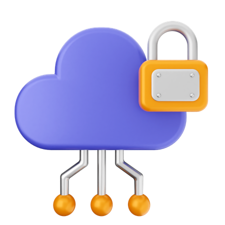 Cloud Security Protection  3D Icon