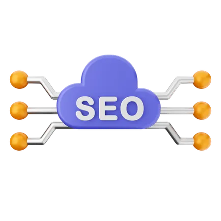 Cloud Seo  3D Icon