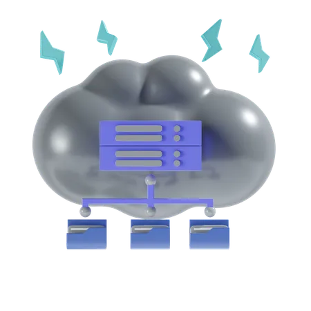 Cloud Server 3 D Icon 3D Icon