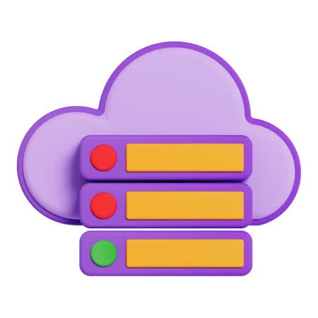 Cloud server  3D Icon