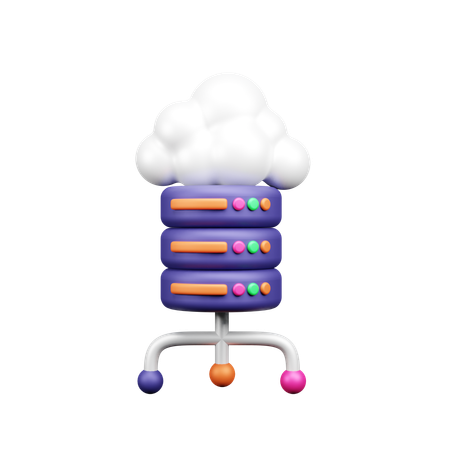 Cloud Server  3D Icon