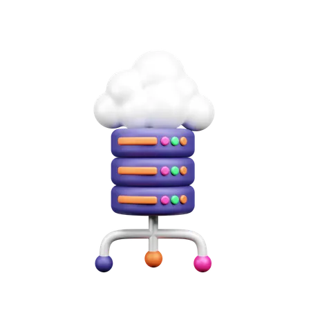 Cloud Server  3D Icon