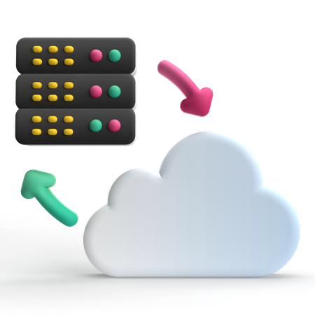 Cloud Server  3D Icon