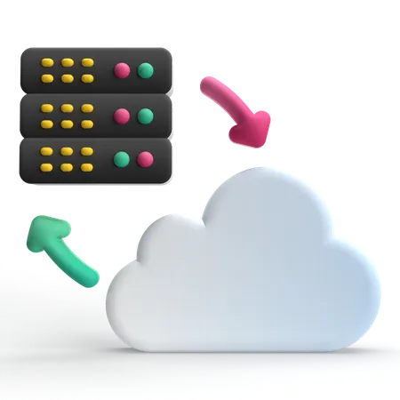 Cloud Server  3D Icon