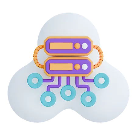 Cloud Server  3D Icon