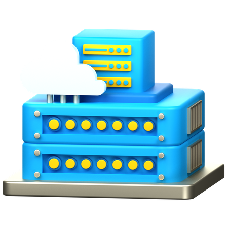 Cloud Server  3D Icon