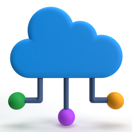 Cloud Server  3D Icon