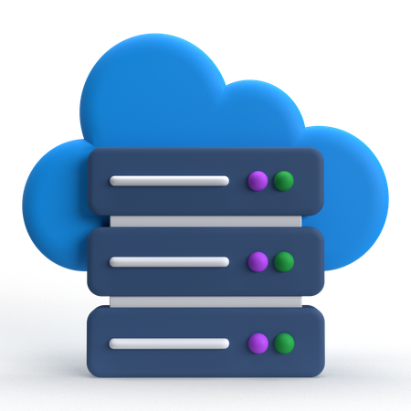 Cloud Server  3D Icon
