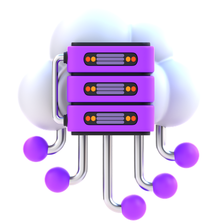 Cloud Server  3D Icon