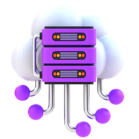 Cloud Server  3D Icon