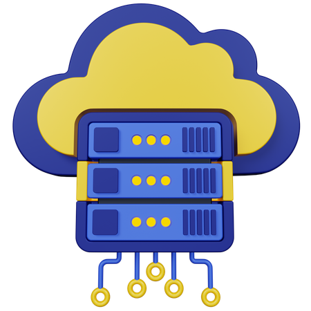 Cloud Server  3D Icon