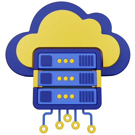 Cloud Server  3D Icon