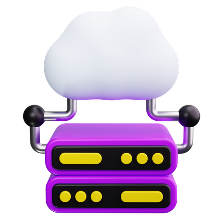 Cloud Server  3D Icon