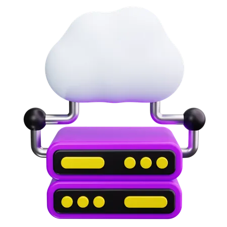 Cloud Server  3D Icon