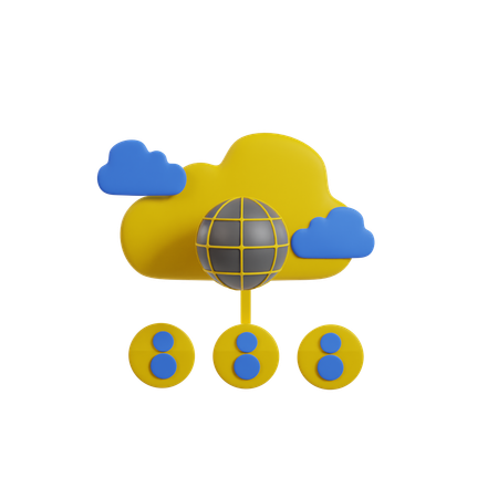 Cloud Server  3D Icon