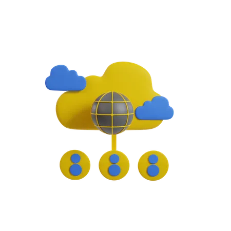 Cloud Server  3D Icon