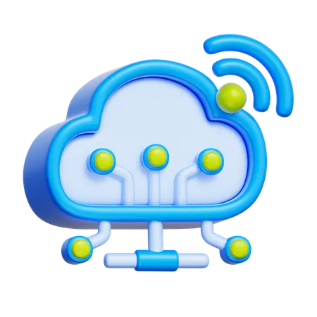 Cloud Server  3D Icon