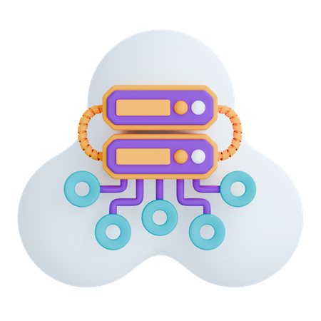 Cloud Server  3D Icon