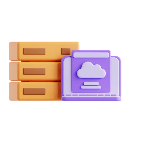 Cloud Server  3D Icon