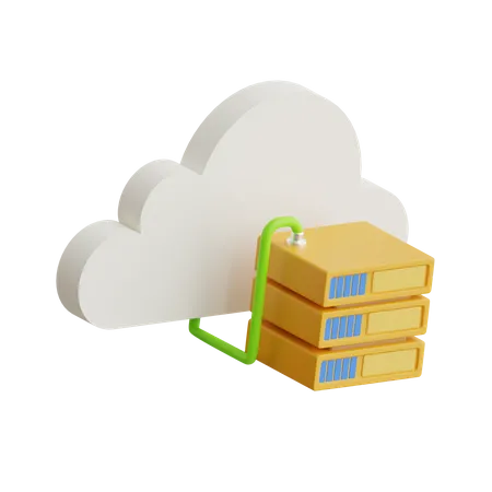 Cloud Server  3D Icon