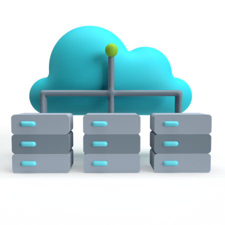 Cloud Server  3D Icon