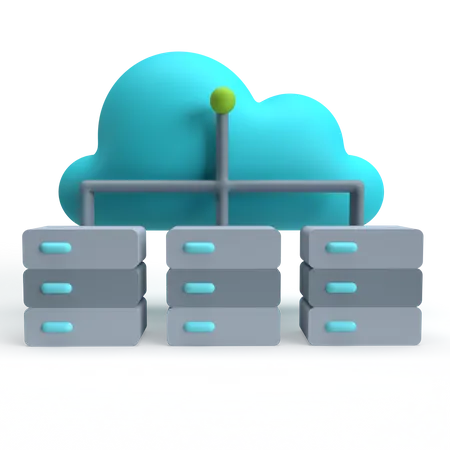 Cloud Server  3D Icon