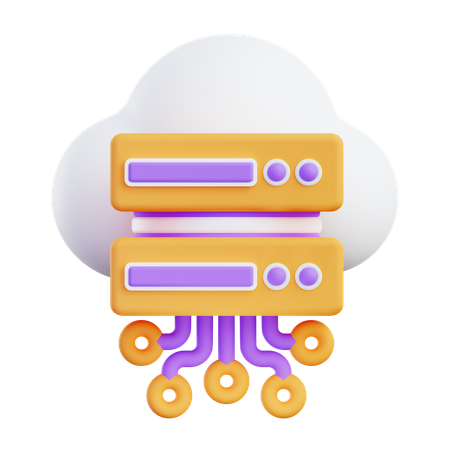 Cloud Server  3D Icon