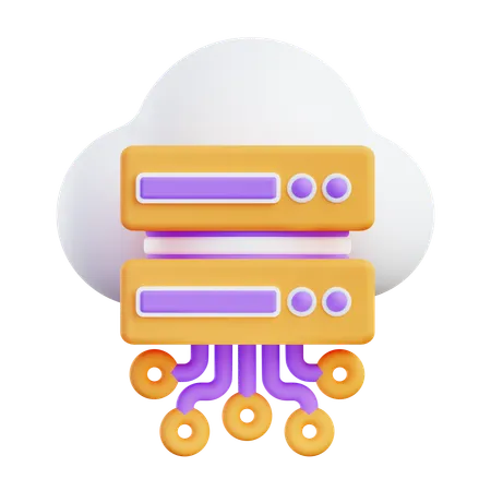 Cloud Server  3D Icon