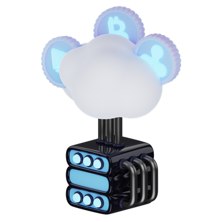 Cloud Server  3D Icon