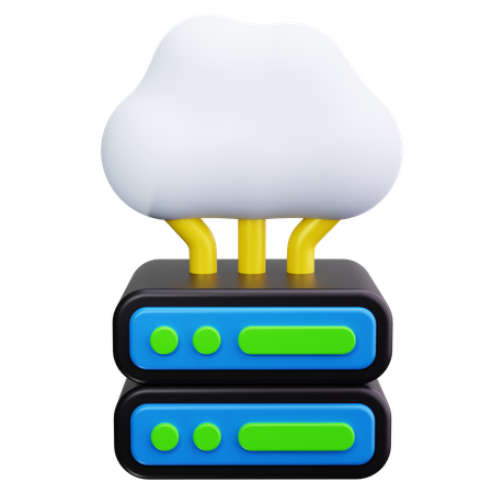 Cloud Server  3D Icon